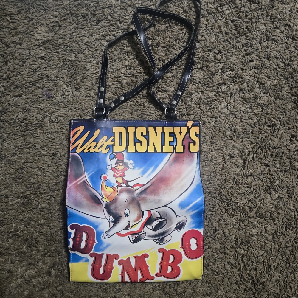 Disney Dumbo Purse Small Shoulder Bag Circus Leather Blue Red Straps Pocket